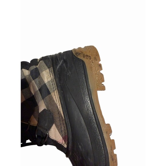 Burberry Nova Check Weather Resistant Lug Sole Tie Snow Boots Size US 6 - Picture 13 of 16